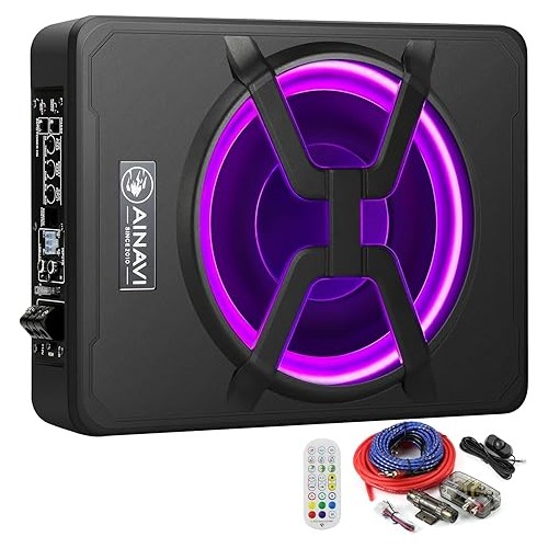 AINAVI-10-Inch-Under-Seat-Car-Subwoofer-Bass-Active-Stereo